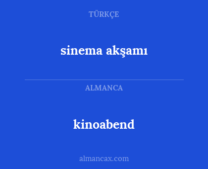sinema akşamı - kinoabend