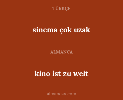 sinema çok uzak - kino ist zu weit