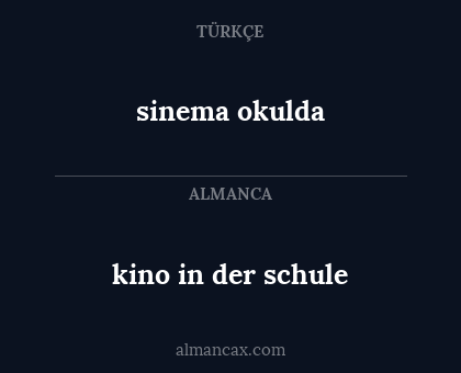 kino in der schule - sinema okulda