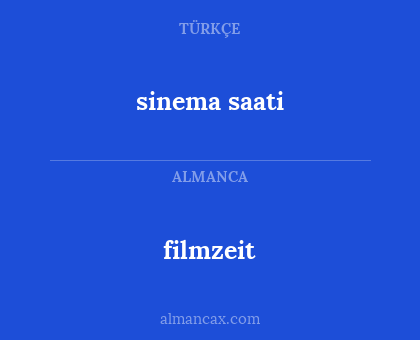 sinema saati - filmzeit