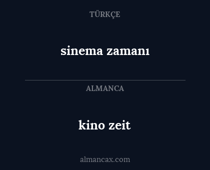 sinema zamanı - kino zeit