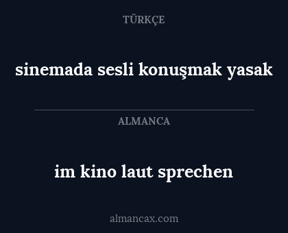 im kino laut sprechen - sinemada sesli konuşmak yasak