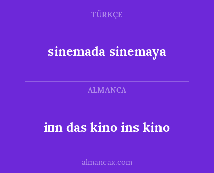 sinemada sinemaya - i̇n das kino ins kino