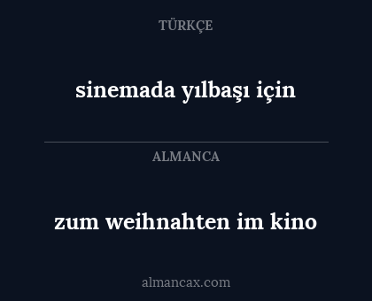 zum weihnahten im kino - sinemada yılbaşı için