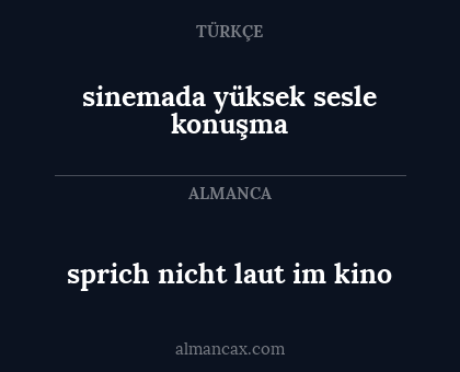 sprich nicht laut im kino - sinemada yüksek sesle konuşma