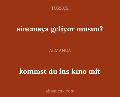 sinemaya geliyor musun? - kommst du ins kino mit