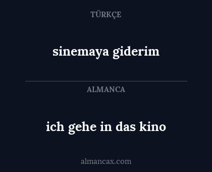 sinemaya giderim - ich gehe in das kino