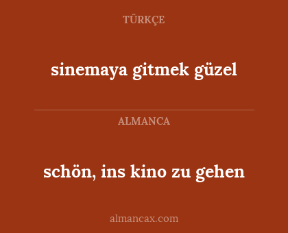 sinemaya gitmek güzel - schön, ins kino zu gehen