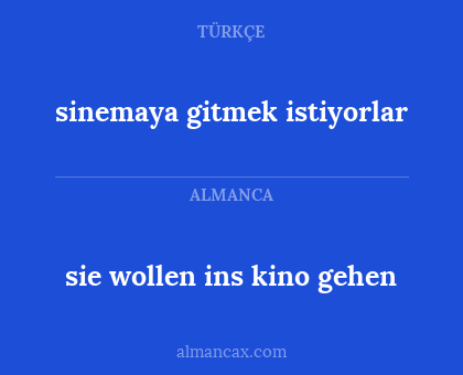 sinemaya gitmek istiyorlar - sie wollen ins kino gehen