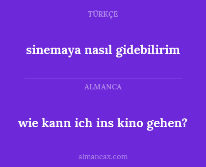 sinemaya nasıl gidebilirim - wie kann ich ins kino gehen?