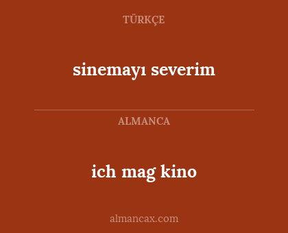 sinemayı severim - ich mag kino