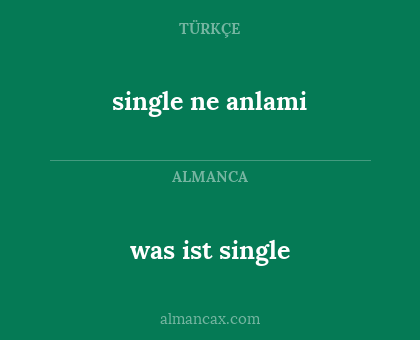 was ist single - single ne anlami