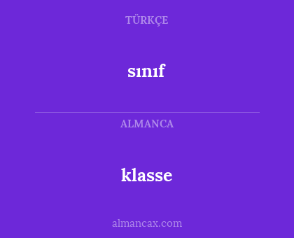 sınıf - klasse