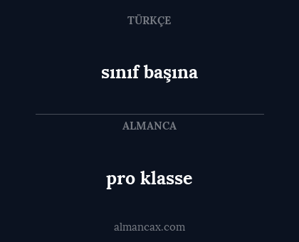 pro klasse - sınıf başına