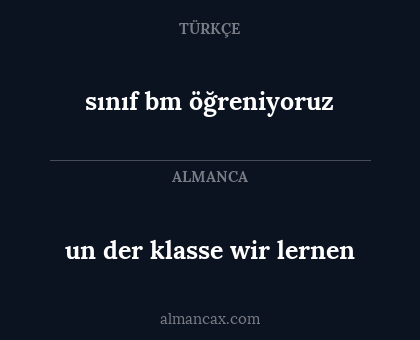 sınıf bm öğreniyoruz - un der klasse wir lernen