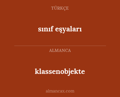 klassenobjekte - sınıf eşyaları