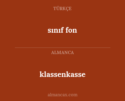 klassenkasse - sınıf fon