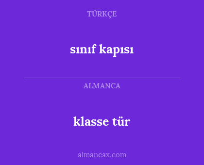 sınıf kapısı - klasse tür