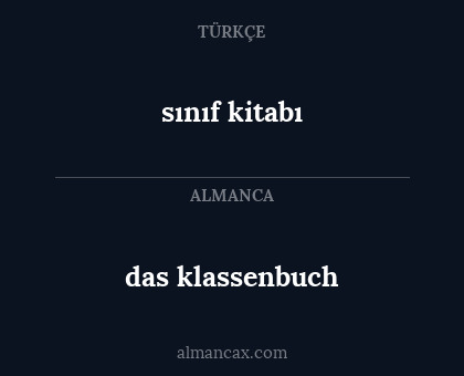 das klassenbuch - sınıf kitabı