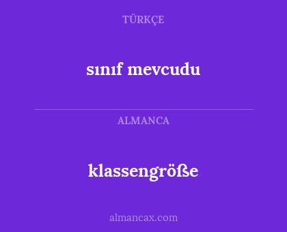 klassengröße - sınıf mevcudu