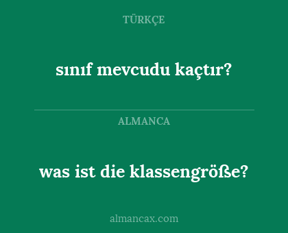 was ist die klassengröße? - sınıf mevcudu kaçtır?