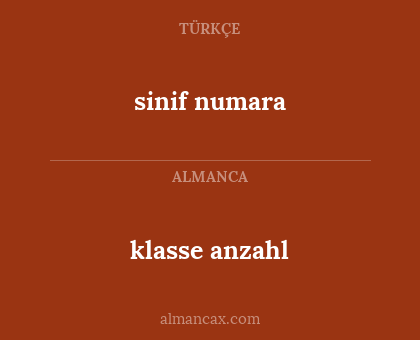 sinif
numara - klasse
anzahl