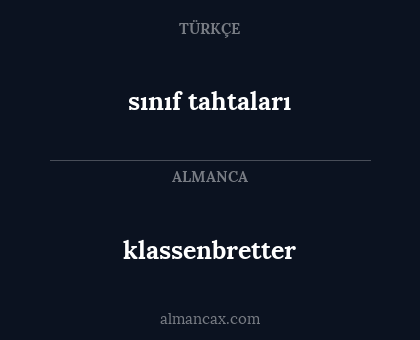 sınıf tahtaları - klassenbretter