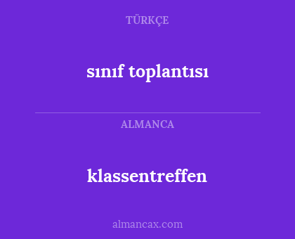 sınıf toplantısı - klassentreffen