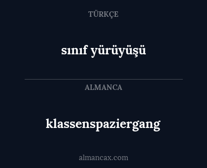 sınıf yürüyüşü - klassenspaziergang