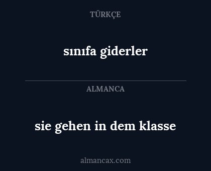 sınıfa giderler - sie gehen in dem klasse