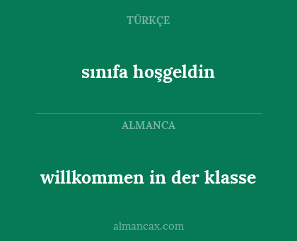 sınıfa hoşgeldin - willkommen in der klasse