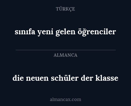 die neuen schüler der klasse - sınıfa yeni gelen öğrenciler