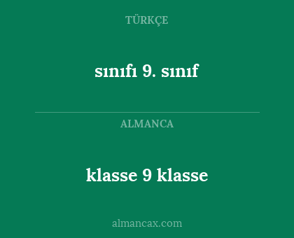 sınıfı 9. sınıf - klasse 9 klasse