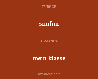sınıfım - mein klasse
