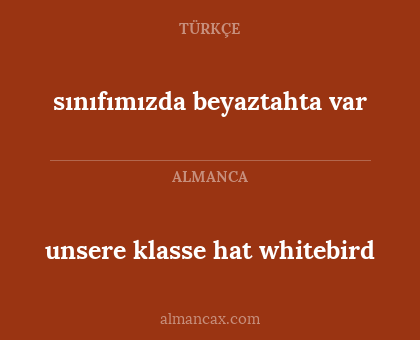 unsere klasse hat whitebird - sınıfımızda beyaztahta var