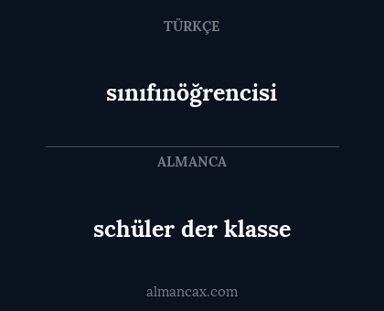schüler der klasse - sınıfınöğrencisi