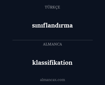 klassifikation - sınıflandırma