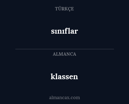 klassen - sınıflar