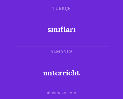 sınıfları - unterricht