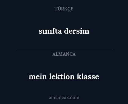 sınıfta dersim - mein lektion klasse
