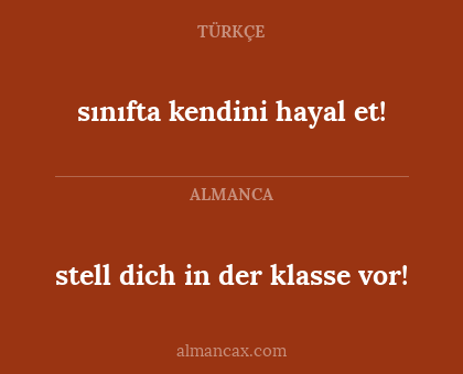 sınıfta kendini hayal et! - stell dich in der klasse vor!