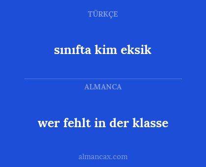 sınıfta kim eksik - wer fehlt in der klasse