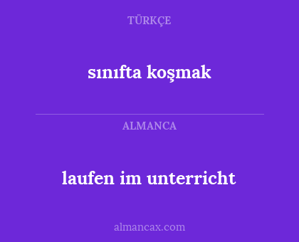 laufen im unterricht - sınıfta koşmak
