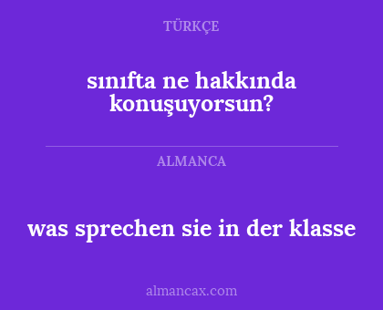 was sprechen sie in der klasse - sınıfta ne hakkında konuşuyorsun?