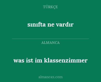 sınıfta ne vardır - was ist im klassenzimmer
