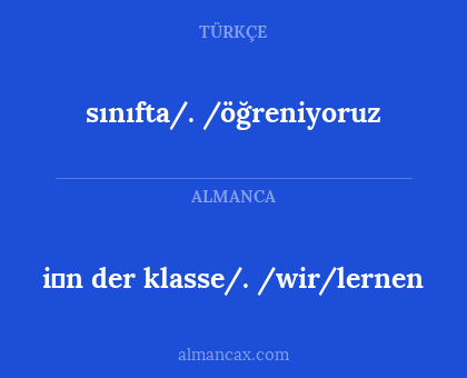 sınıfta/. /öğreniyoruz - i̇n der klasse/. /wir/lernen