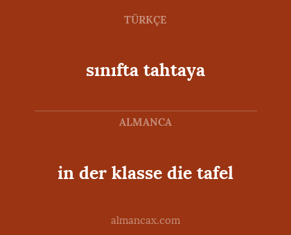 sınıfta tahtaya - in der klasse die tafel