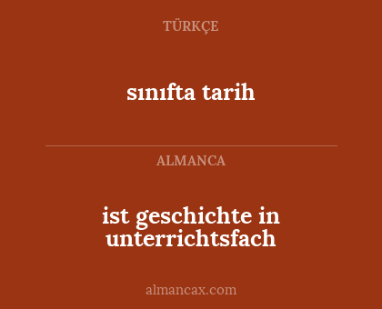 sınıfta tarih - ist geschichte in unterrichtsfach