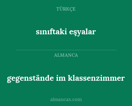 gegenstände im klassenzimmer - sınıftaki eşyalar