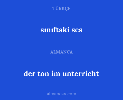 der ton im unterricht - sınıftaki ses